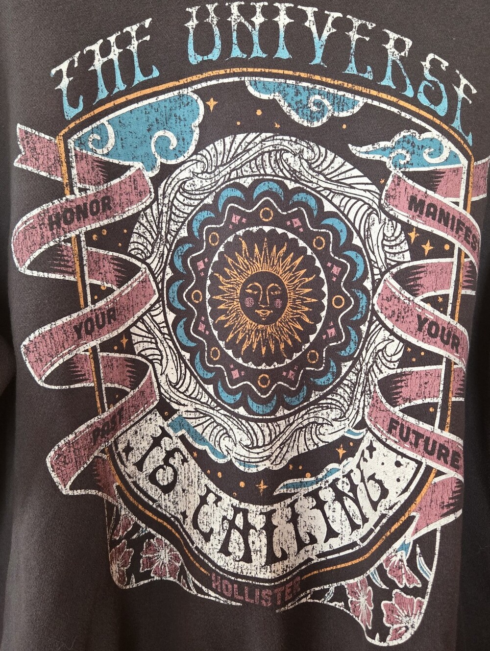 Hollister Celestial Sun Graphic Sweatshirt The Universe Is Calling L - Picture 2 of 7